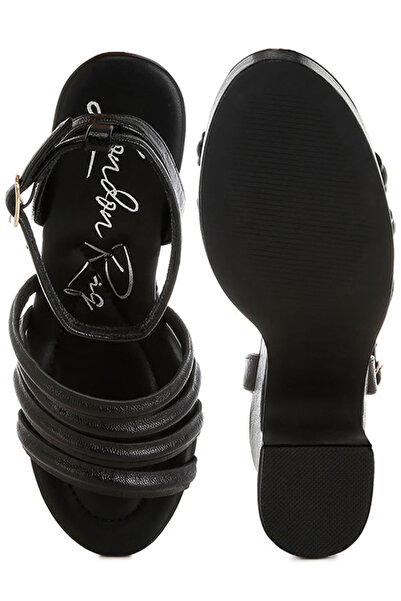 london Rag Women Strappy High Platform Sandals in Black