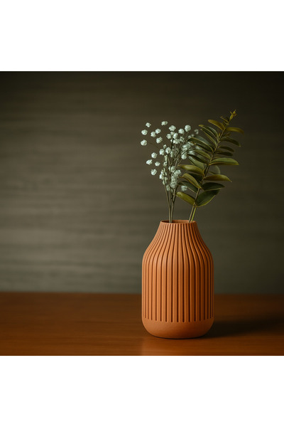 Homentum Bravina | Vază decorativă modernă cu linii verticale fine și design scandinav