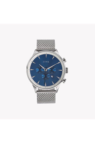 ZINK Men's Silver Stainless Steel & Blue Analog Watch | ZK127G2MS-46