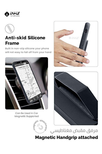 ineix 3-in-1 Magnetic Wrist Strap Hand Grip Stand Cover for Tecno Spark Go 2023