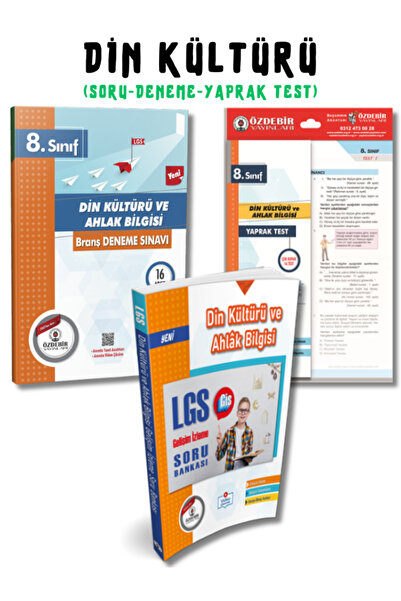 ÖZDEBİR YAYINEVİ 8.Sınıf LGS Din Kültürü 3'lü Soru Bankası,Deneme ve Yaprak T...
