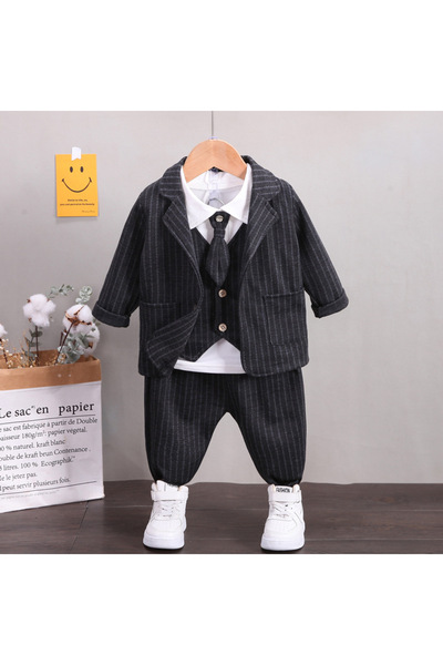 nannie Costum elegant negru Nick pentru băieți - 12-18 luni