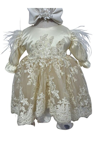 Botez Complete set for little girl Mira-ivory with coat and pants with embroidered prayer
