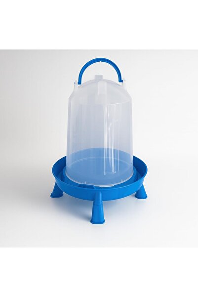 mastergold وعاء بلاستيكي لسقاية الطيور سعة 14 لترًا بقاعدة مرتفعة ومقبض قوي - للدجاج والبط والحمام (أزرق)