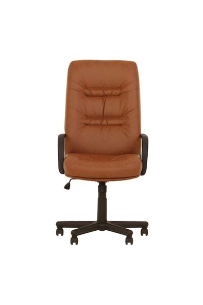 Ergonica Scaun executiv HELLER, piele ecologică maro deschis