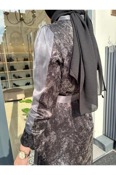 MissWhence 38827 Women's Dress with Pattern on the Back Gray