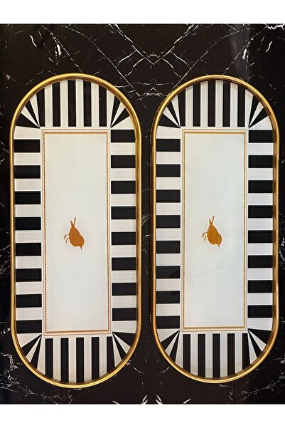 pırıltı home 2 Person 2 Piece Presentation Service Tray Black Bird Model