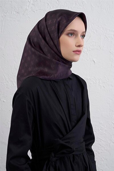 Armine Monogram Desenli Saf İpek Twill Eşarp 9412D 34