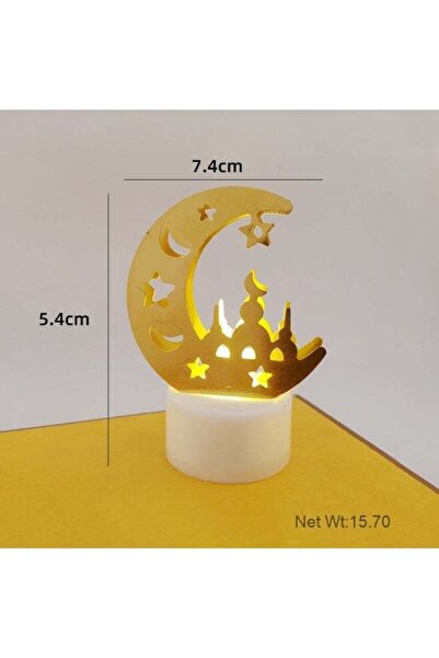 Laravel Two Packs - Ramadan Decorations Moon Table Lamp Battery Operated Home Decor - Crescent Moon Star B