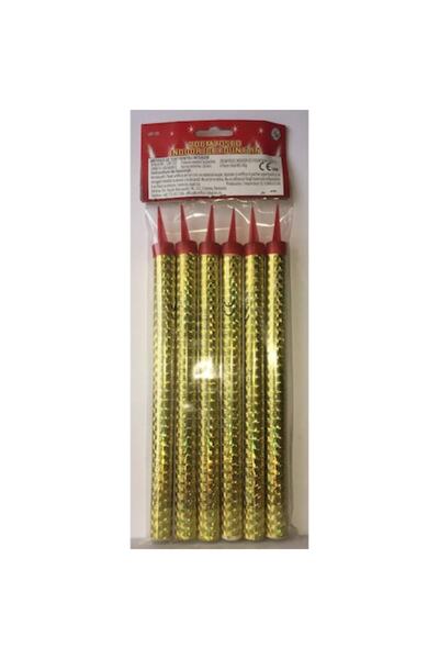 OEMN Artificii pentru tort 18 cm set 6 buc aurii