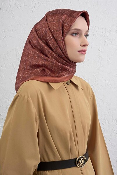 Armine بنقشة مجردة وشاح تويل حرير نقي 9405D 08