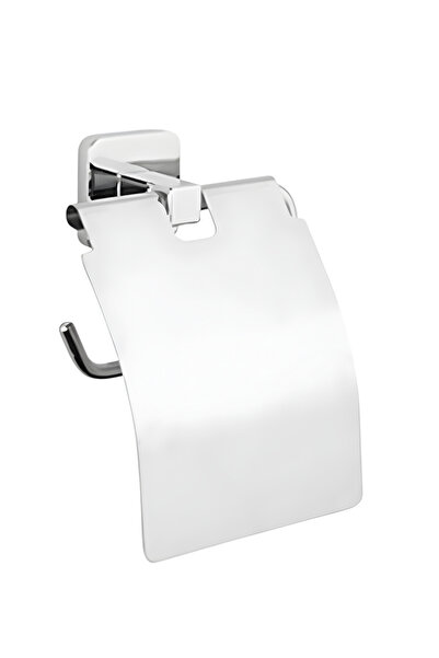 MegaVitrin Tema Kare Series Toilet Paper Holder with Lid |   Stainless Steel ...
