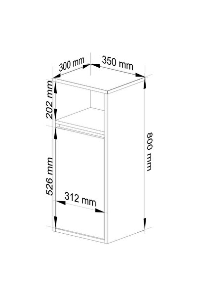 SERSIMO Hanging bathroom shelf, with 2 doors, 16 mm chipboard, 35x30x80 cm, artisan oak and gray