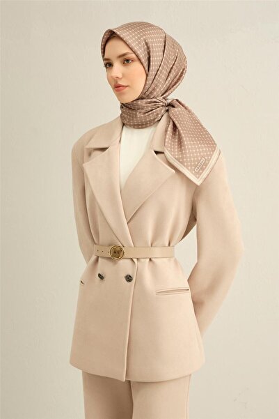 Armine Μεταξωτό κασκόλ 2025 Καλοκαίρι - 9345-12 Mink Beige Sura