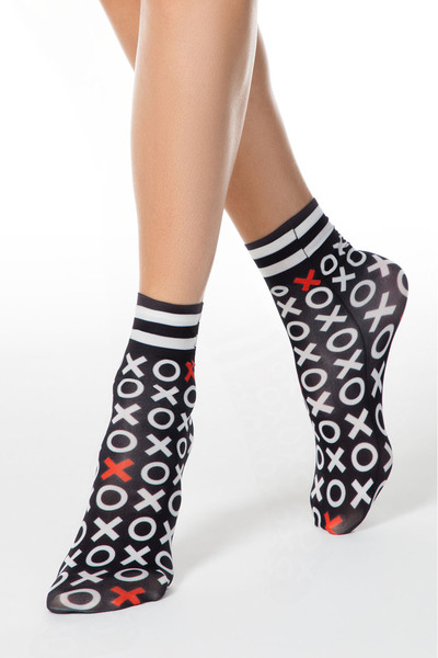 Conte Elegant Șosete din poliamidă cu model XOXO, Fantasy 046 - Multicolor, 36-39 (23-25)