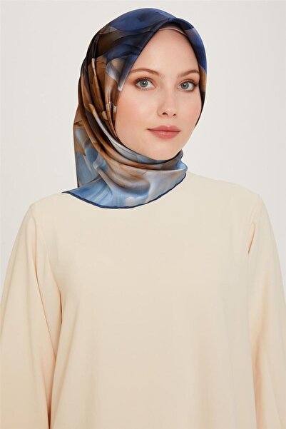 Armine Soyut Desenli Sura Saf İpek Eşarp 9244D 15 06