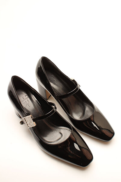 İDİL Black patent leather women's heels
