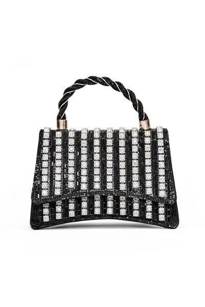 mei Τσάντα χειρός 040 Μαύρο-Ασημί