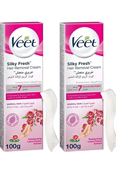 Veet عبوة من كريم إزالة الشعر منعش كالحرير للبشرة العادية 100 جرام