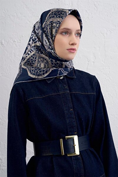 Armine Classic Pattern Pure Silk Twill Scarf 9411D 85