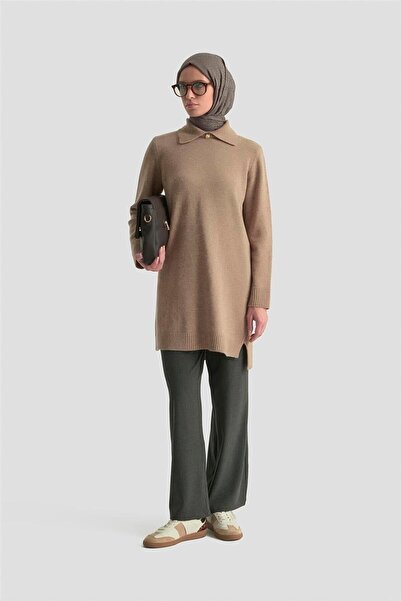Armine Polo Yaka Triko Tunik 25KD7003 Camel
