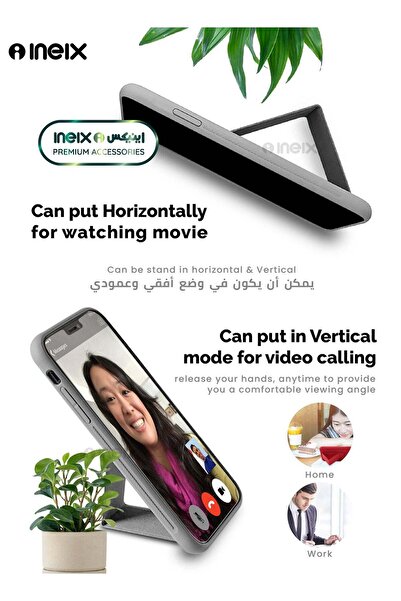 ineix 3-in-1 Magnetic Wrist Strap Hand Grip Stand Cover for Infinix Hot 40i