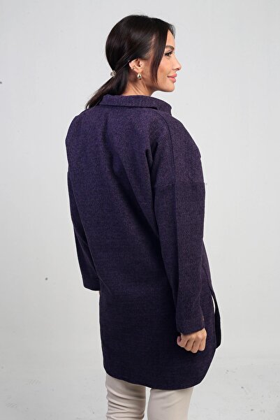 By Saygı Women's Side Slit Gray Tunic Shirt