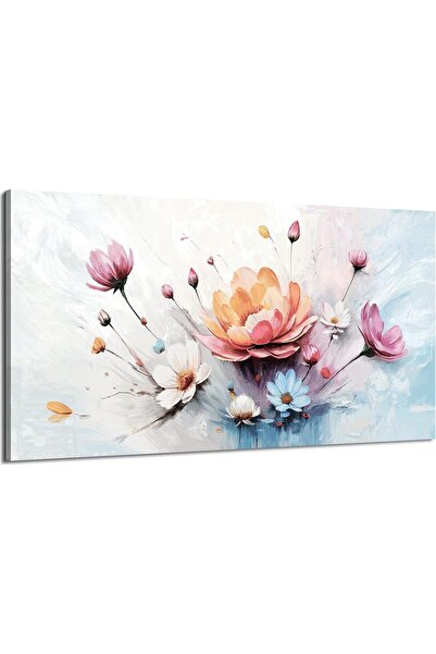Emoda home Trove Floral Framed Canvas Wall Art (60x120 cm) – Modern Pink Whit...