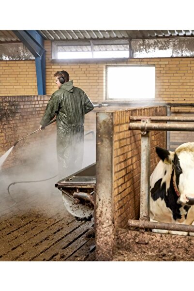 BYTTİCARET Waterproof Length Overalls Hooded Raincoat Overalls with Zipper on the Front and Placket