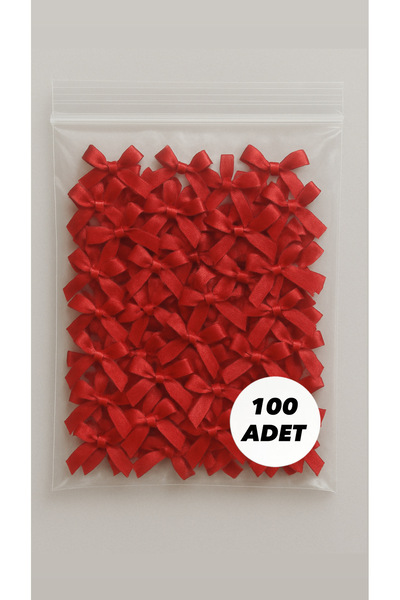 SERENA BD 100 adet saten fiyonk kurdele paket hediyelik, yılbaşı, hazır kurdele