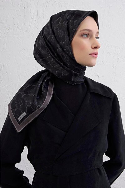 Armine Klasik Desenli Saf İpek Twill Eşarp 9408D 80