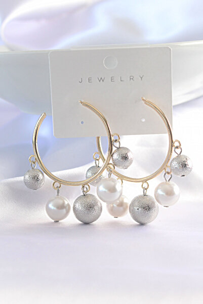 Skygo Brass Silver Color Heel Model Gold Color Hoop Earrings - Tj-Bkp8907