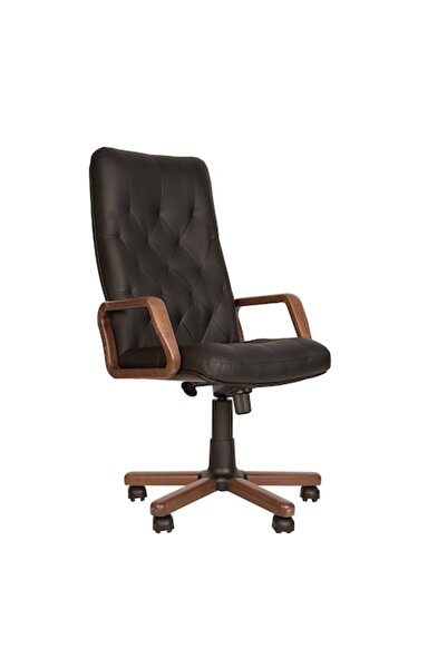 Ergonica Scaun directorial CUBA EXTRA, piele naturală neagră