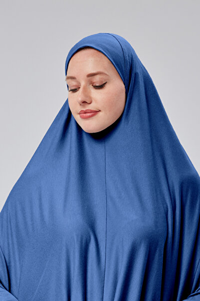 Sonbaharmoda Women's Two Piece Prayer Dress with Headscarf Organic Cotton Elastic Sleeve Non-Slip Skirt Combed Hijab