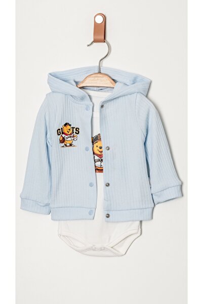 Chicsy Baby Baby Boy Teddy Bear Printed Bodysuits 3-Piece Transitional Set