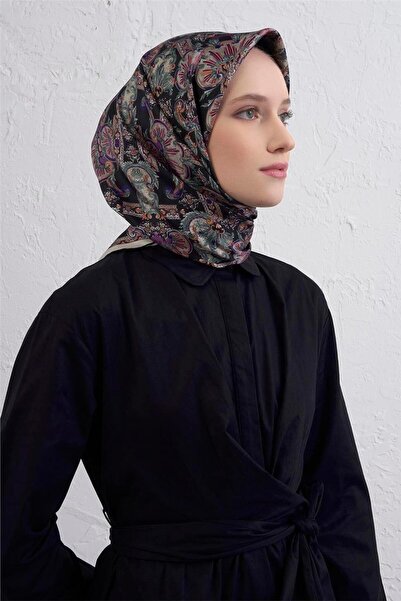 Armine Eșarfă din twill de mătase pură cu model etnic 9416D 81