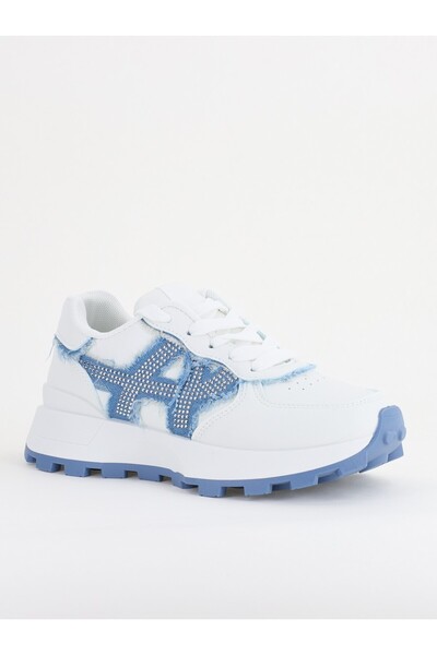 Bello Star Pantofi sport damă piele ecologică și material textil Albastru (BS...