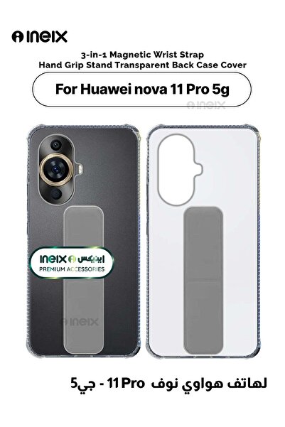 ineix 3-in-1 Magnetic Wrist Strap Hand Grip Stand Cover for Huawei Nova 11 Pro