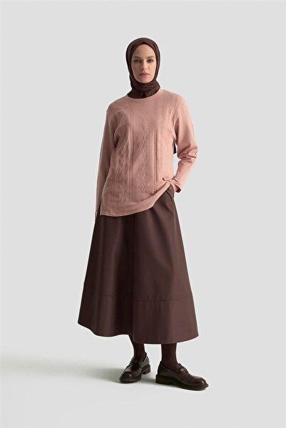 Armine Desenli Kazak 25KD7009 Pudra