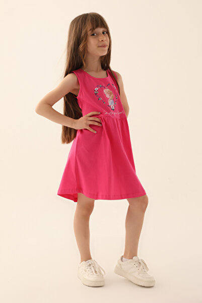 MQ فستان بناتي قصير مطبوع شخصية كرتونيه Frozen