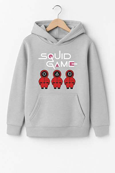 CLASSY.MODA Unisex Hooded Sweatshirt'Squid Game' Character and Symbol Printed 3 Thread Rasterized