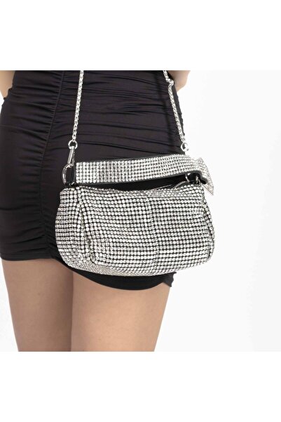 mei Γυναικεία Τσάντα 978-1 Μαύρη-Ασημί