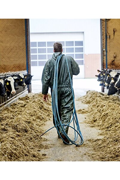 BYTTİCARET Waterproof Length Overalls Hooded Raincoat Overalls with Zipper on the Front and Placket