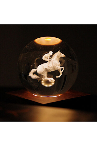 Gingko 3D horse crystal lamp