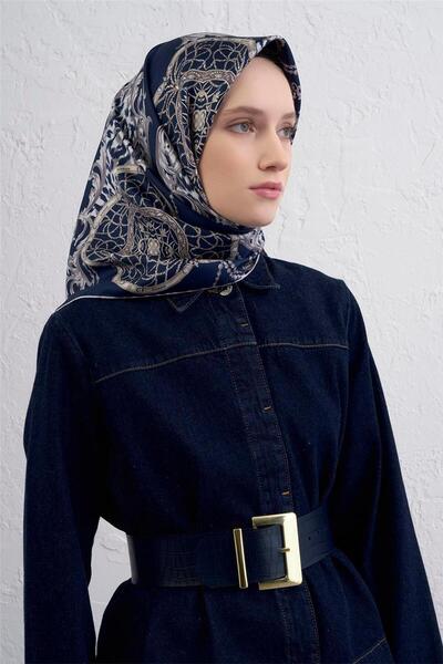 Armine Classic Pattern Pure Silk Twill Scarf 9411D 85