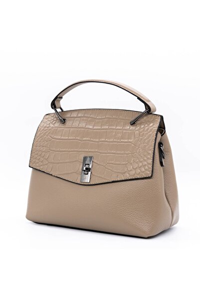 İNJOY Women's Genuine Leather Bag BD-98 Khaki