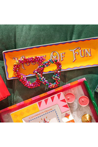 Zsa Zsa Zsu Luohu Porselen Servis Tabağı 35x10x2 Cm Sarı