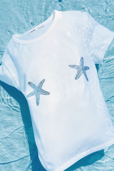 Pull & Bear T-shirt with rhinestone stars