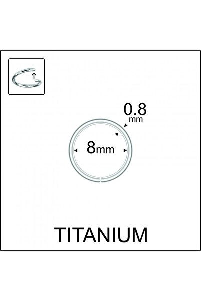 Rupen Kraft Yüksek Kalite G23 Titanium Hızma Titanyum / 8mm x 0.8mm Düz Halka...