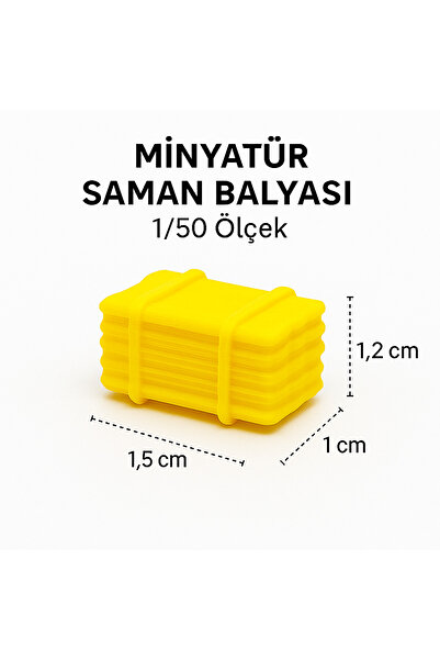 Köseoğlu 6 Adet Saman Balyası - 1/50 Ölçekli 1:50 1.5 cm - Figür, Maket, Miny...
